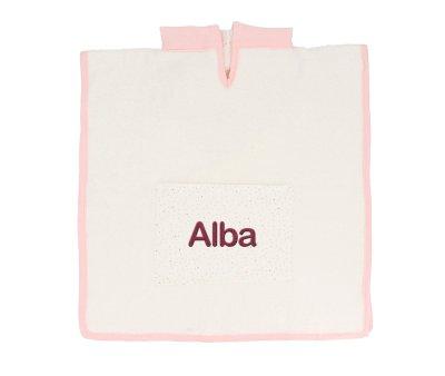 Poncho Rainbow Dots Rosa Personalizable