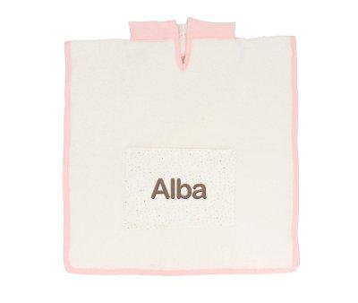 Poncho Rainbow Dots Rosa Personalizable