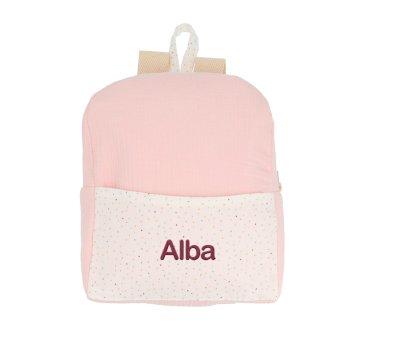 Zaino Personalizzabile Rainbow Dots Rosa