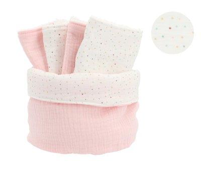 Cesta con Secababitas Rainbow Dots Rosa Personalizable