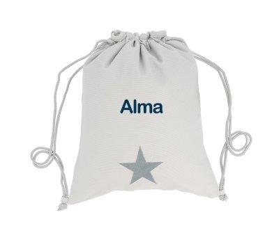 Mochila Saco Personalizada Piqu Estrella Gris