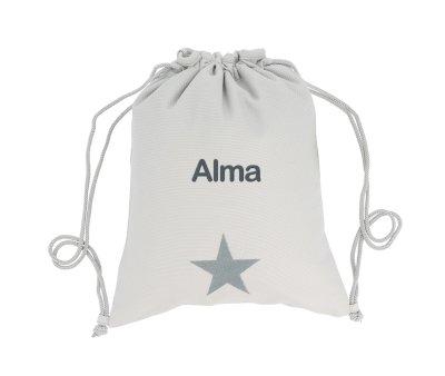 Mochila Saco Personalizada Piqu Estrella Gris