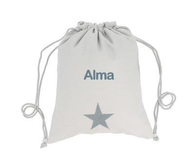 Mochila Saco Personalizada Piqu Estrella Gris