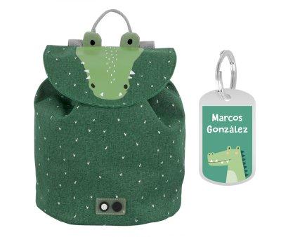 Mini Backpack Mr Crocodile with Personalized Keychain
