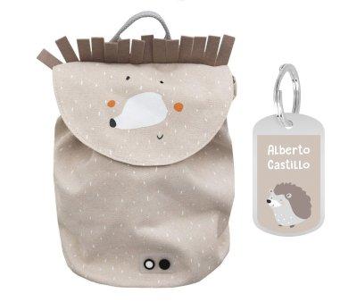 Mini Sac  Dos Mrs. Hedgehog avec Porte-cls Personnalis