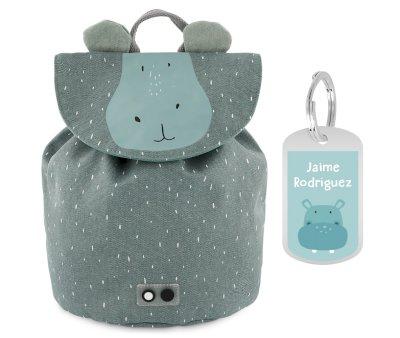 Mini Backpack Mr. Hippo with Personalized Keychain