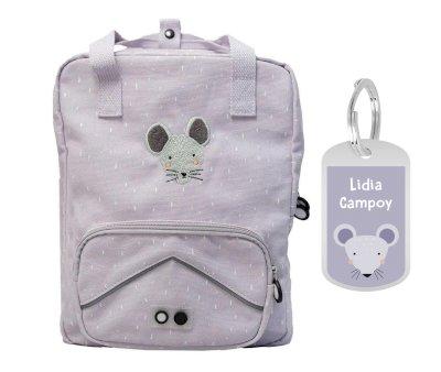 Mochila Escolar Grande Mr. Mouse com Porta -chave Personalizvel