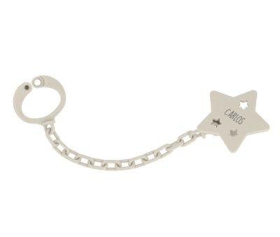 Porta Chupetas Personalizado Grey Star