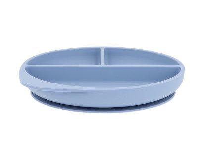 Silicone Plate with Suction Ocean Blue