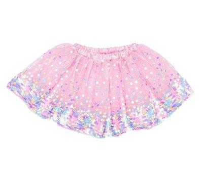 Falda Lentejuelas Party Fun Sequins Skirt Pink Neon 4-6 aos