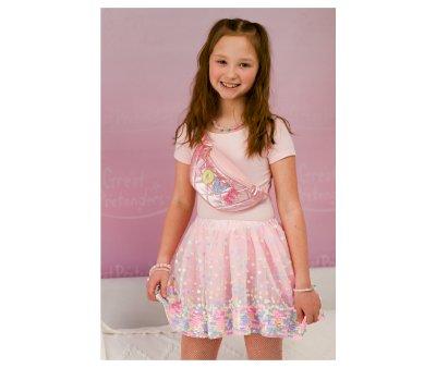 Falda Lentejuelas Party Fun Sequins Skirt Pink Neon 4-6 aos