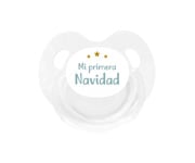 Chupete Retro Blanco Mi Primera Navidad Verde