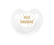 Chupete Retro Blanco Feliz Navidad Estrellas