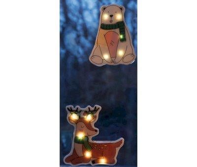 Pegatina Luminosa para Ventana Navidad Oso Polar
