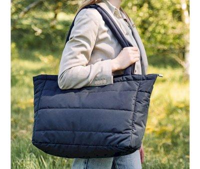 Bolsa Tote Acolchoada preta com Muda Fraldas
