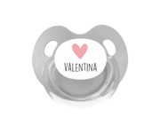 Sucette personnalise rtro coeur gris