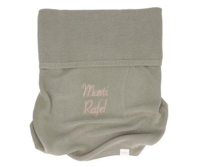 Manta de Punto Beige Personalizable