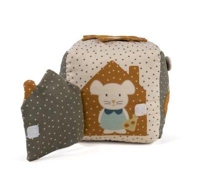 Cubo Blandito de Actividades Sonajero Poppy Musgo