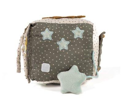 Cubo Blandito de Actividades Sonajero Poppy Musgo