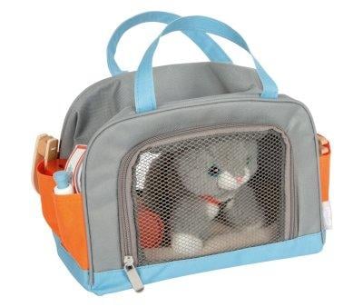 Gatto Peluche con Trasportino e Set per la Cura