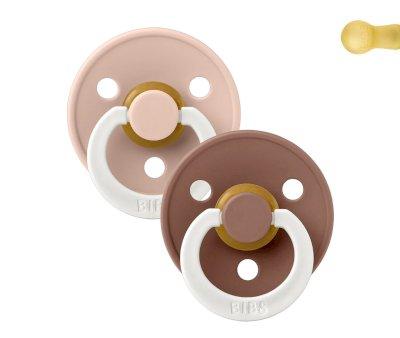 2 Sucettes Nocturnes BIBS Colour Round Blush Glow/Woodchuck Glow