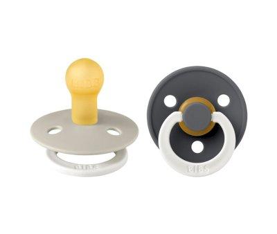 2 Sucettes Nocturnes BIBS Colour Round Sand Glow/Iron Glow