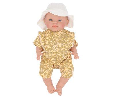 Alex Doll + Mustard Polka Dot Poplin Romper and Fisherman Hat