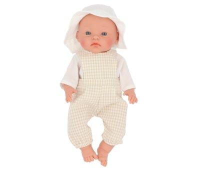 Bambola Alex con Pettorina Vichy BIscotto, Blusa e Cappellino