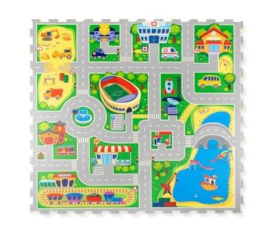 Tappeto da Gioco Puzzle Citt 120 x 120 cm