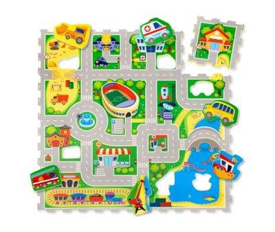 Tappeto da Gioco Puzzle Citt 120 x 120 cm