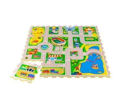 Tappeto da Gioco Puzzle Citt 120 x 120 cm