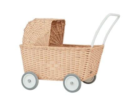 Landau pour Poupes Rattan Seashell Pink