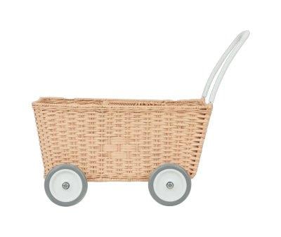 Landau pour Poupes Rattan Seashell Pink