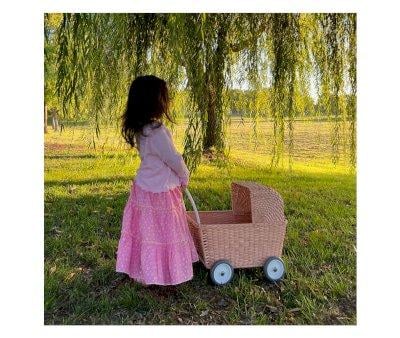 Landau pour Poupes Rattan Seashell Pink