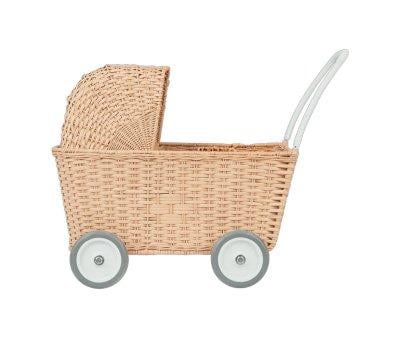 Landau pour Poupes Rattan Seashell Pink