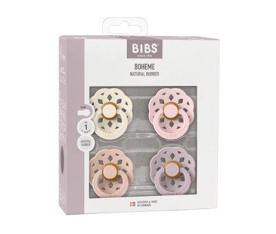 4 Sucettes BIBS Boheme Ivory/Blush/Blossom/Dusky Lilac