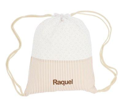 Mochila Saco Dorset Beige Personalizable