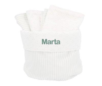 Cesta con Secababitas Dorset Verde Personalizable