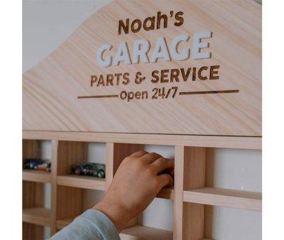 Small wooden shelf for small cars