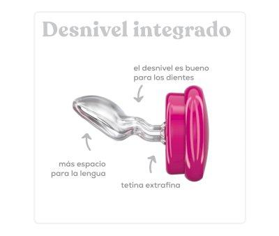 2 Anatomical Pacifiers Day & Night Pink Garnet Heart