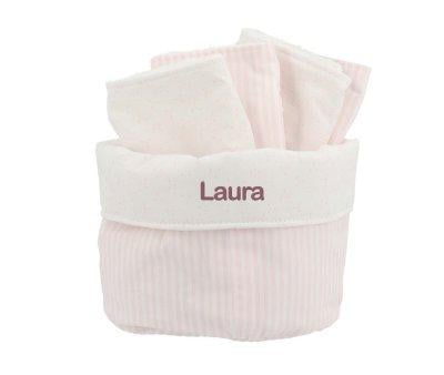 Cesta con secababitas Dorset Rosa Personalizable