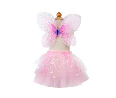 Disfraz Falda y Alas de Mariposa Rosa T.4-6aos