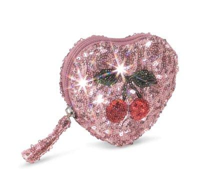 Portamonete Heart Paillettes Mellow Rose