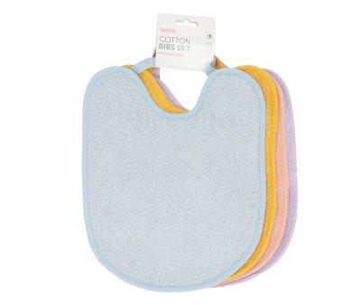 Lot de 4 Bavoirs en Coton ponge Blue/Mustard/Rose/Mauve