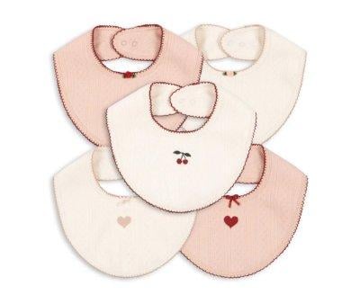 Pack 5 Baberos Minna Rose/White Mix