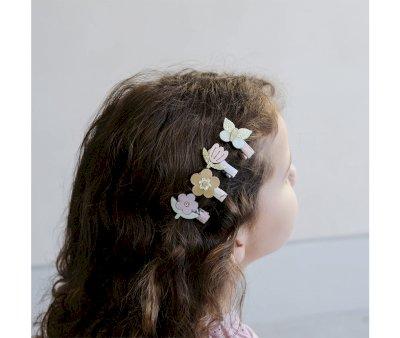8 Mini Pinzas de Pelo Flores