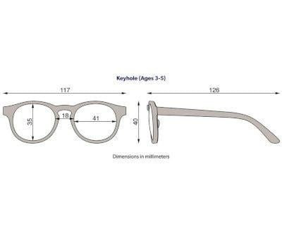Gafas de Sol Flexibles Keyhole (3-5aos) Baby Blue Amber Lenses