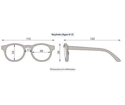 Gafas de Sol Flexibles Keyhole (0-24meses) Baby Blue Amber Lenses