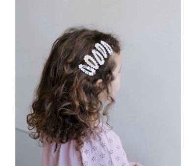 5 Mini Clips Scalloped Floral