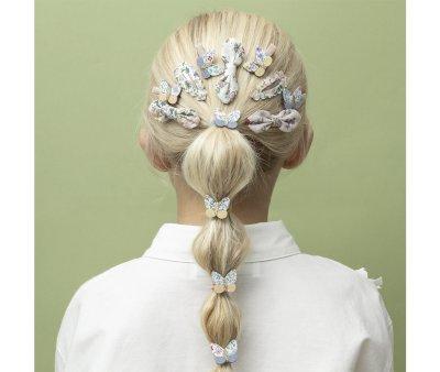 5 Mini Clips Scalloped Floral